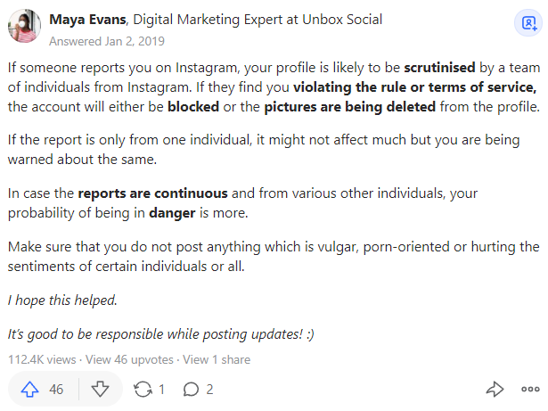 when you report someone on instagram is it anonymous